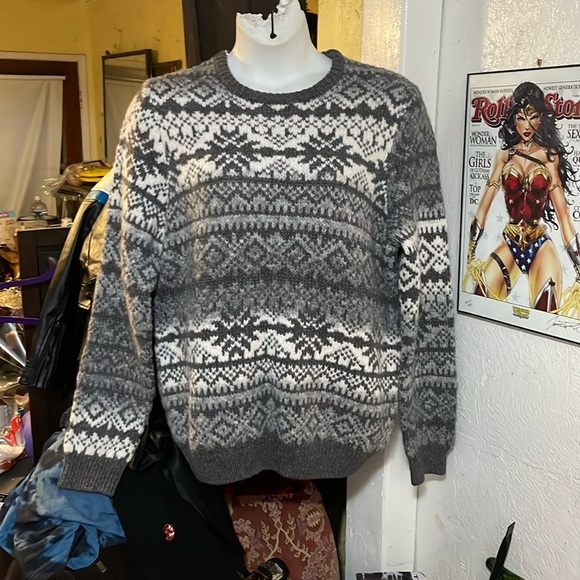 Joseph abboud men’s XL fair isle snow flake sweater - Picture 1 of 9